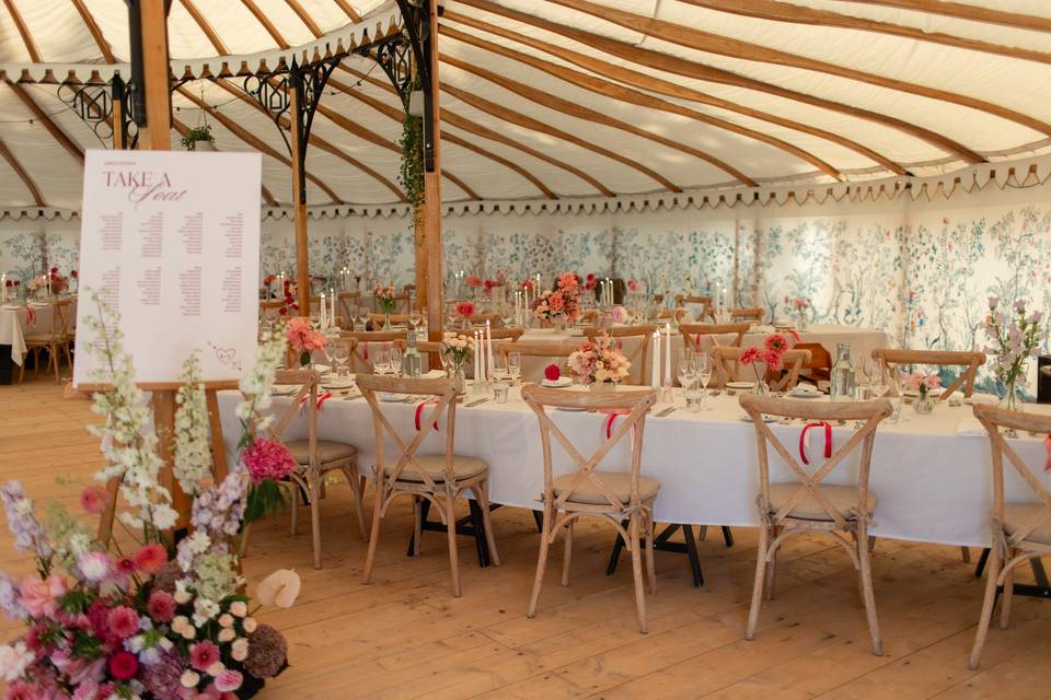 Marquee wedding breakfast