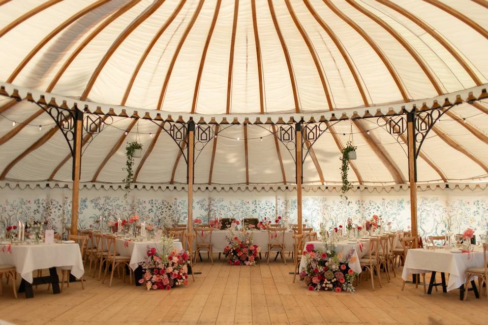 Marquee wedding breakfast