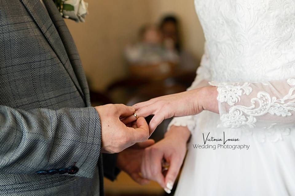 Danny putting the ring on Adel