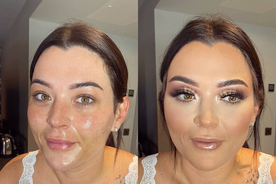 Glam look before and after