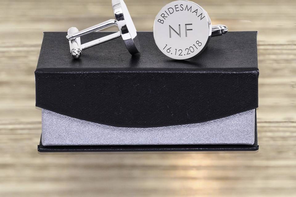 Personalised wedding cufflinks