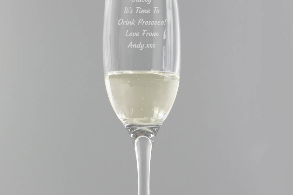 Personalised prosecco flute