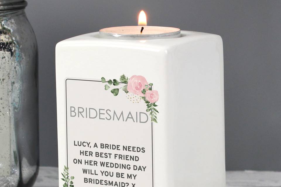 Personalised tealight for weddings