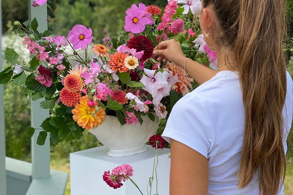 Bright wedding flowers