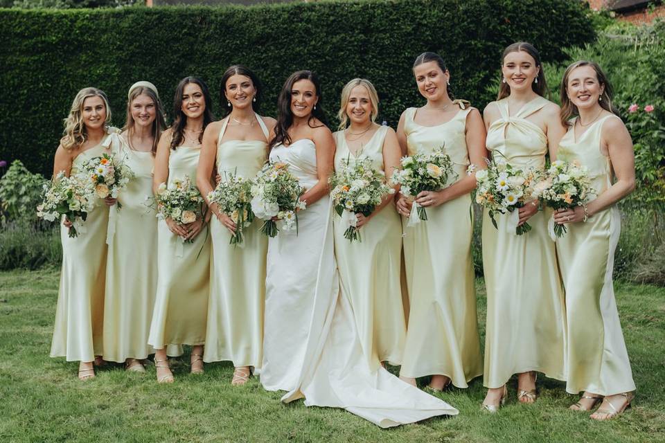 Yellow bridesmaids dresses