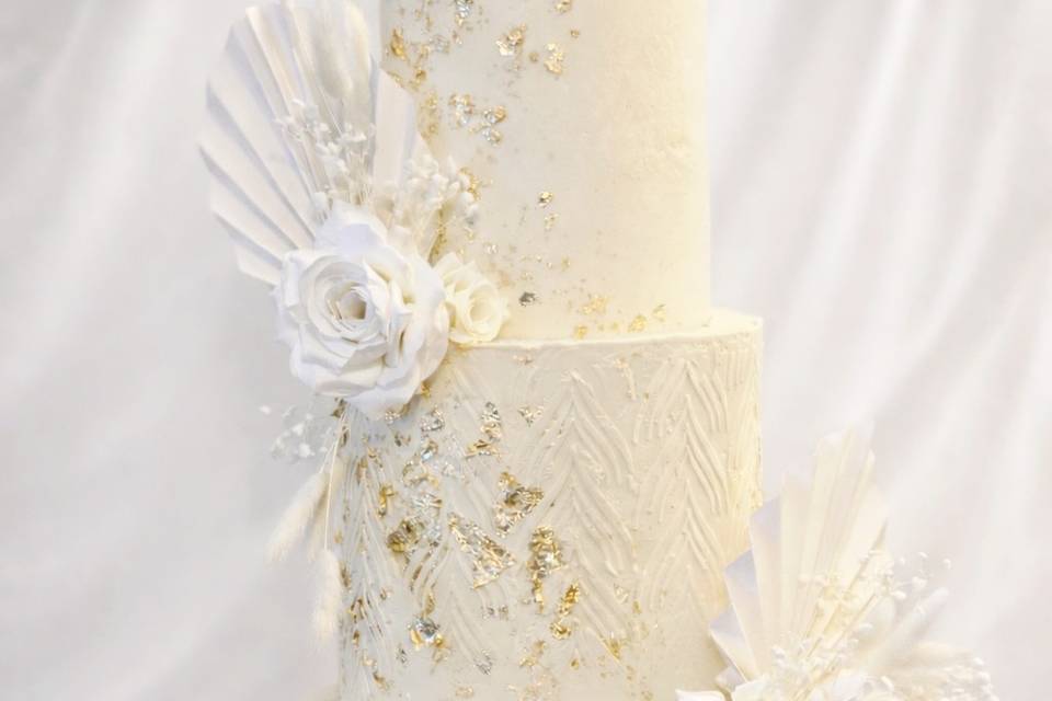 Stenciled wedding cake