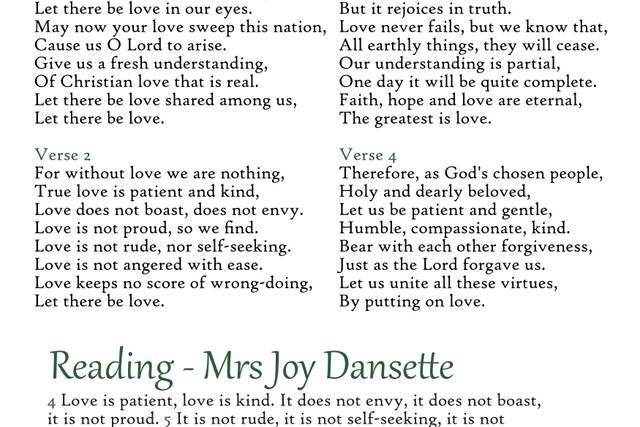 Order of service example