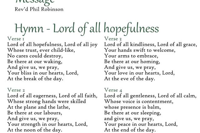 Order of service example