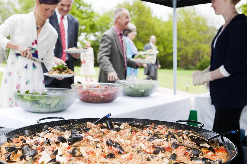 Seafood paella