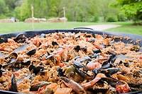 Big pan paellas for a rustic wedding