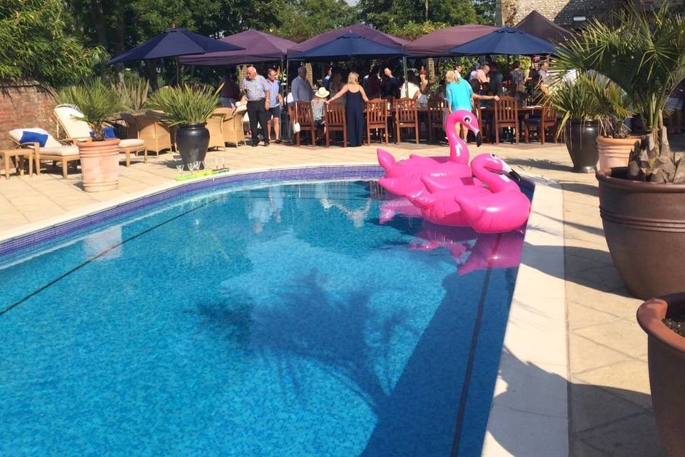 Paella by the pool on a lovely summer's day