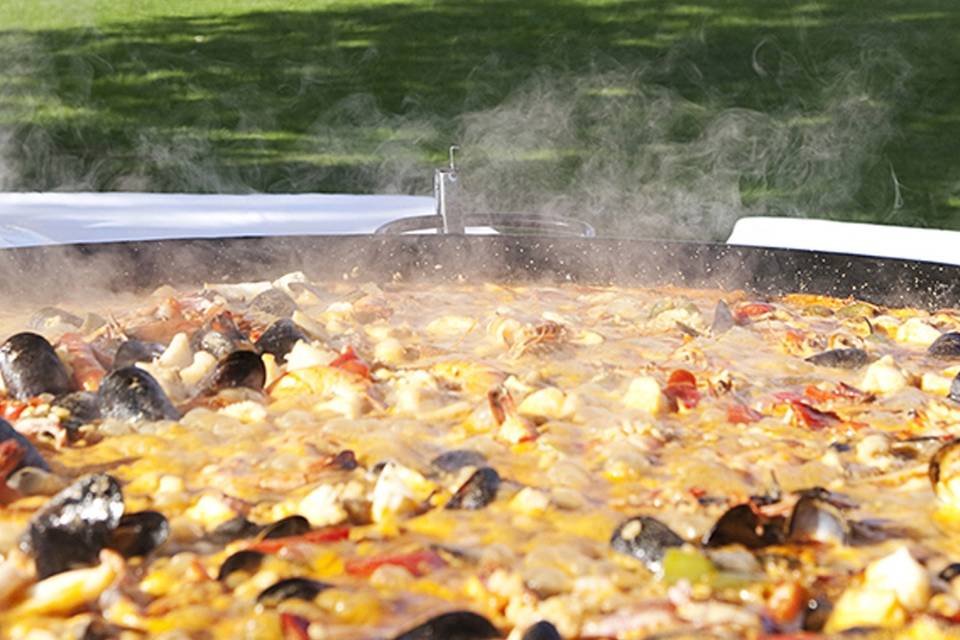 Paella cooked fresh