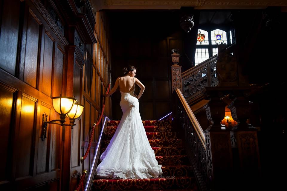 Mansion stairs wedding