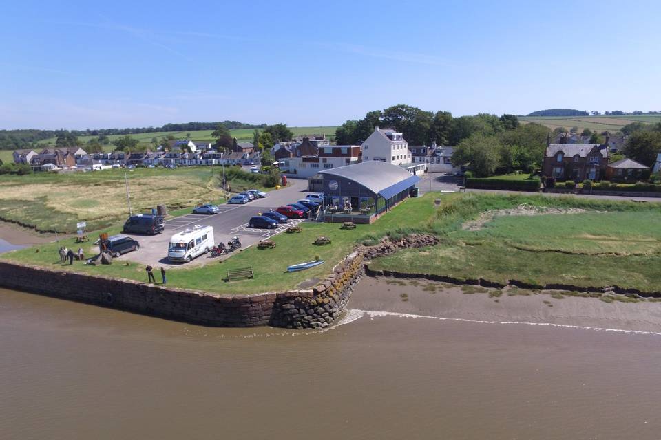 An aerial shot of Glencaple