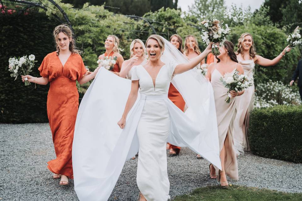 Bride and bridesmaid