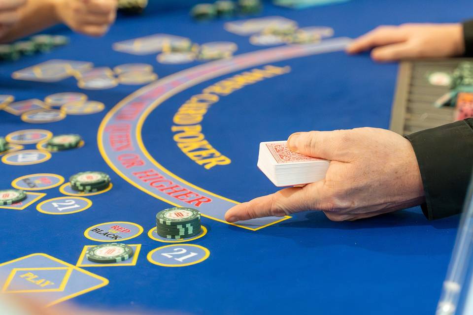 Dealer preparing the deck