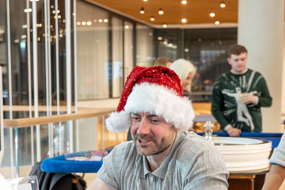 Lively festive poker moment