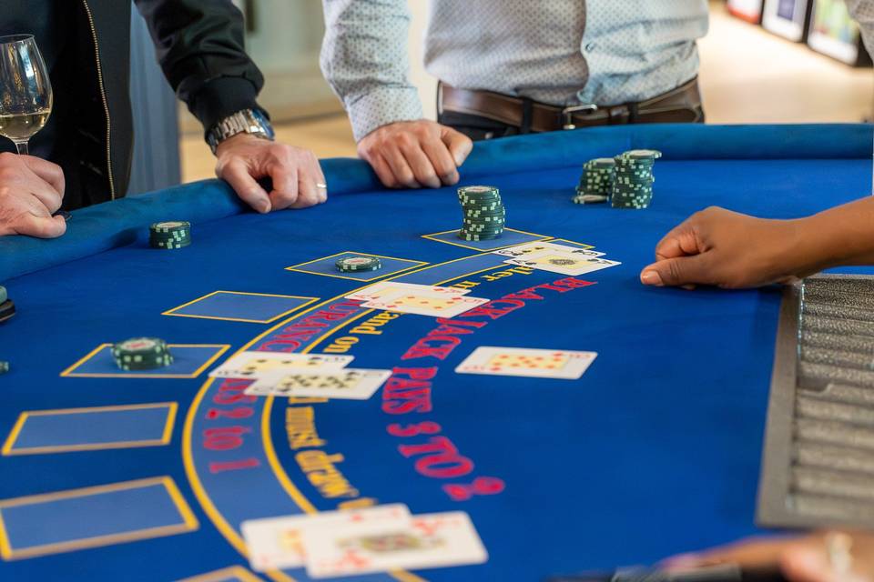 Blackjack game in progress