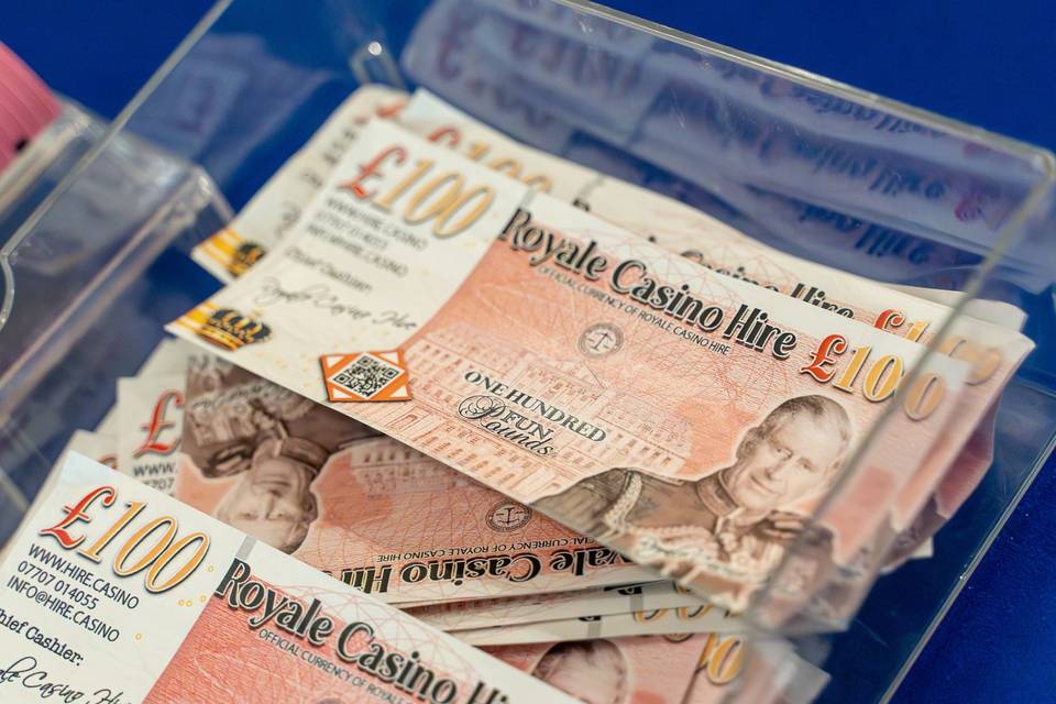 Fun money notes close-up