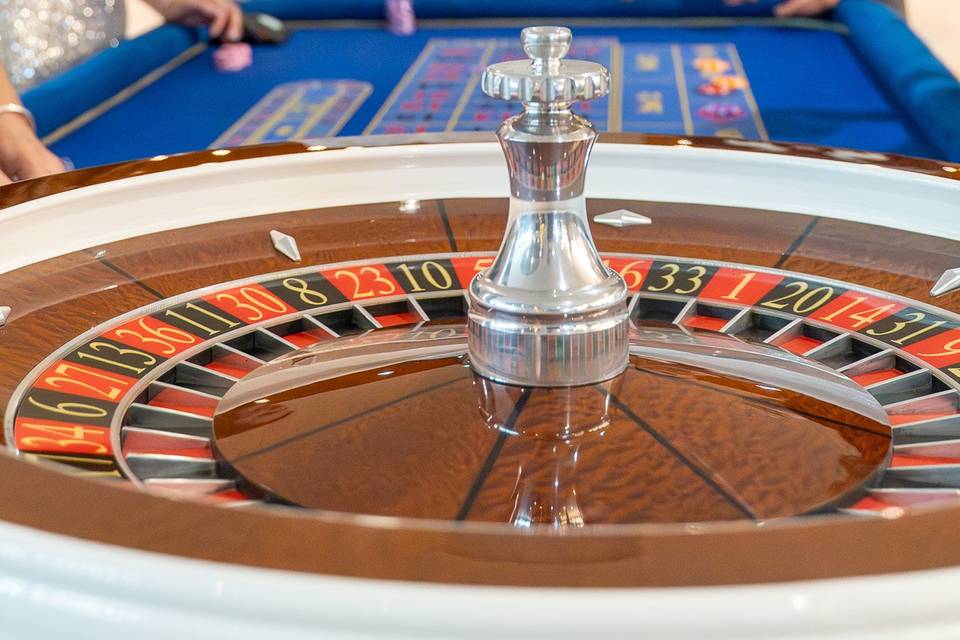 Roulette table focused