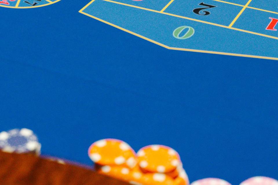 Roulette layout with chips