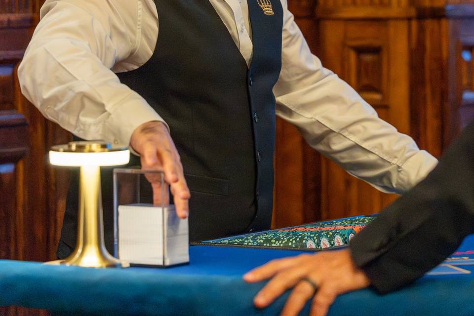 Dealer ready to deal Blackjack