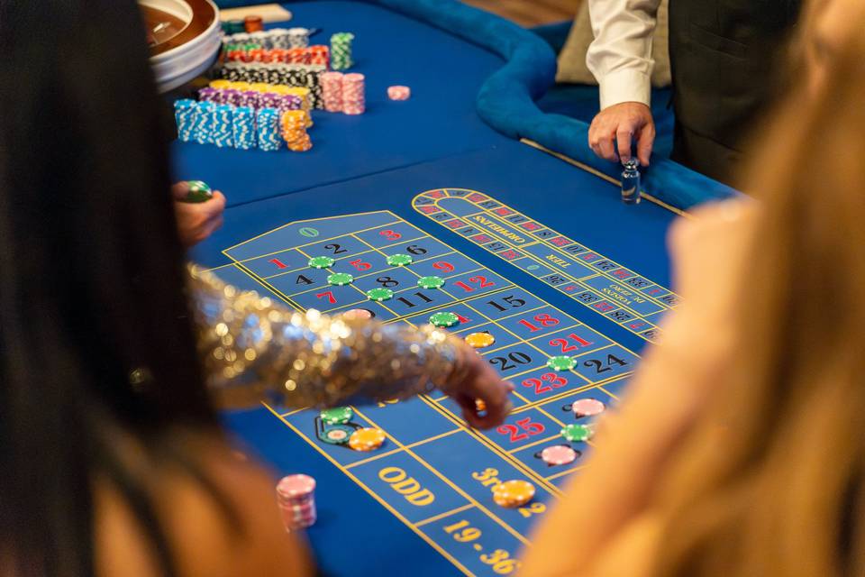 Guests place bets on red