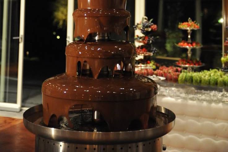 Close-up chocolate fountain