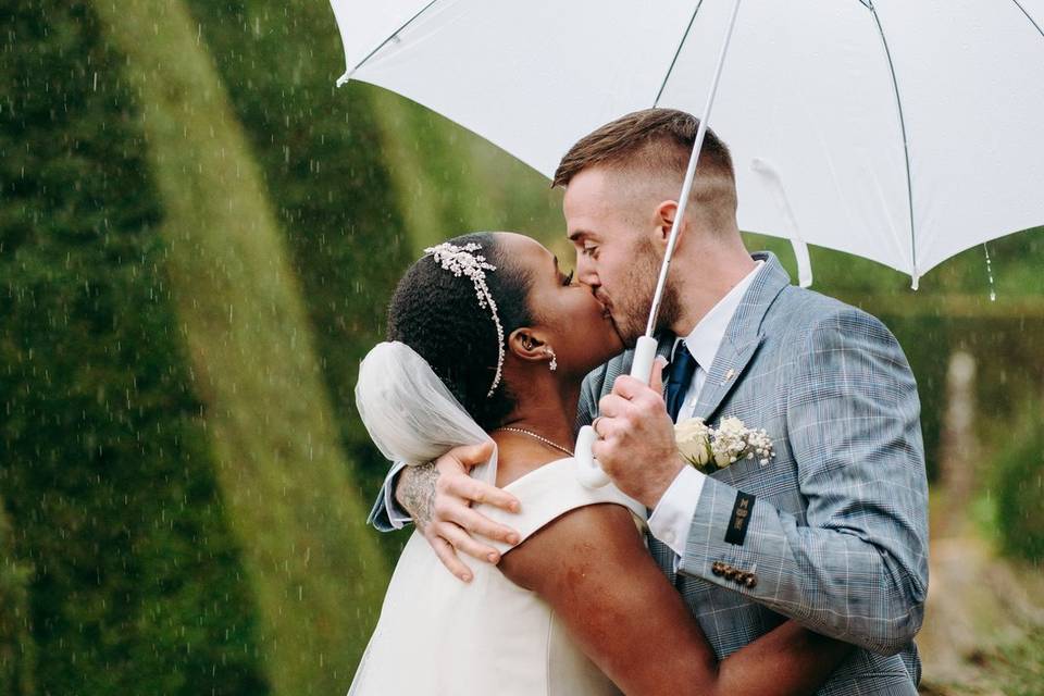 Rainy day wedding Rhinefield