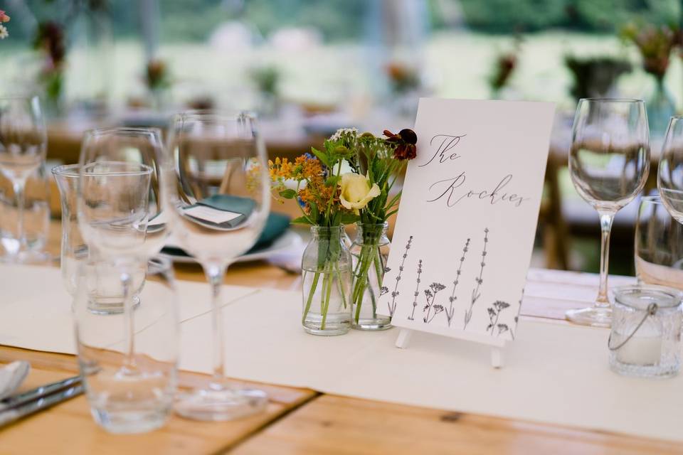 Wedding table setup detail