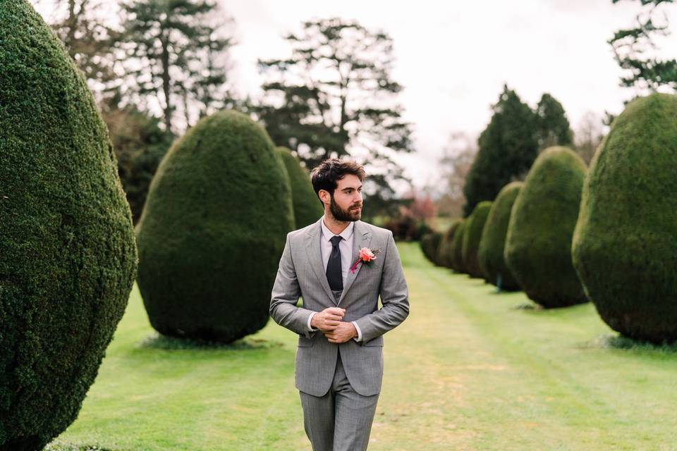 Groom walking