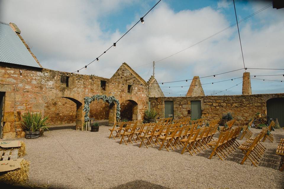 The Cow Shed Crail courtyard