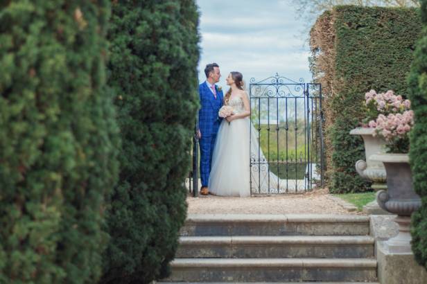 Newlyweds sharing a moment