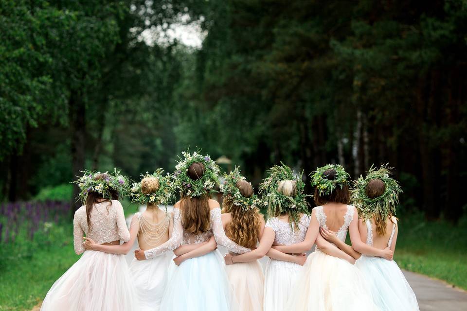 Boho-chic floral crowns