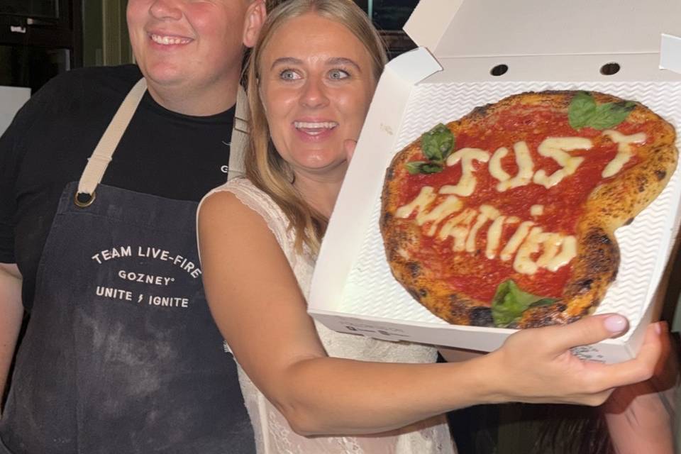 Just married pizza!