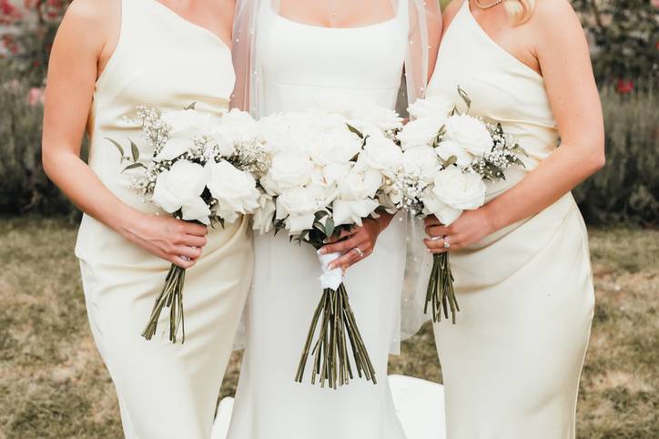 Bride and bridesmaid