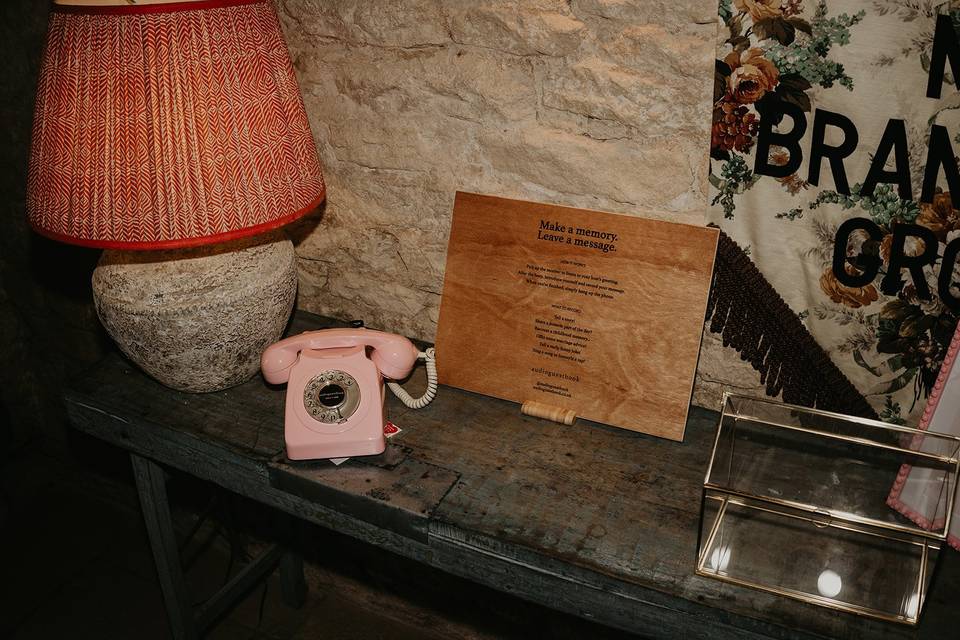 Pink Audio Guest Book Setup