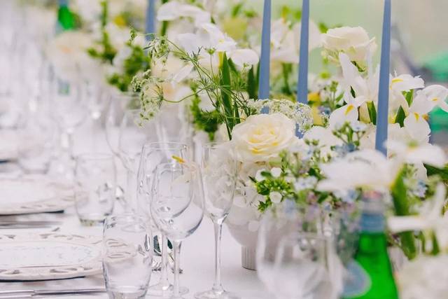Sky blue taper candles
