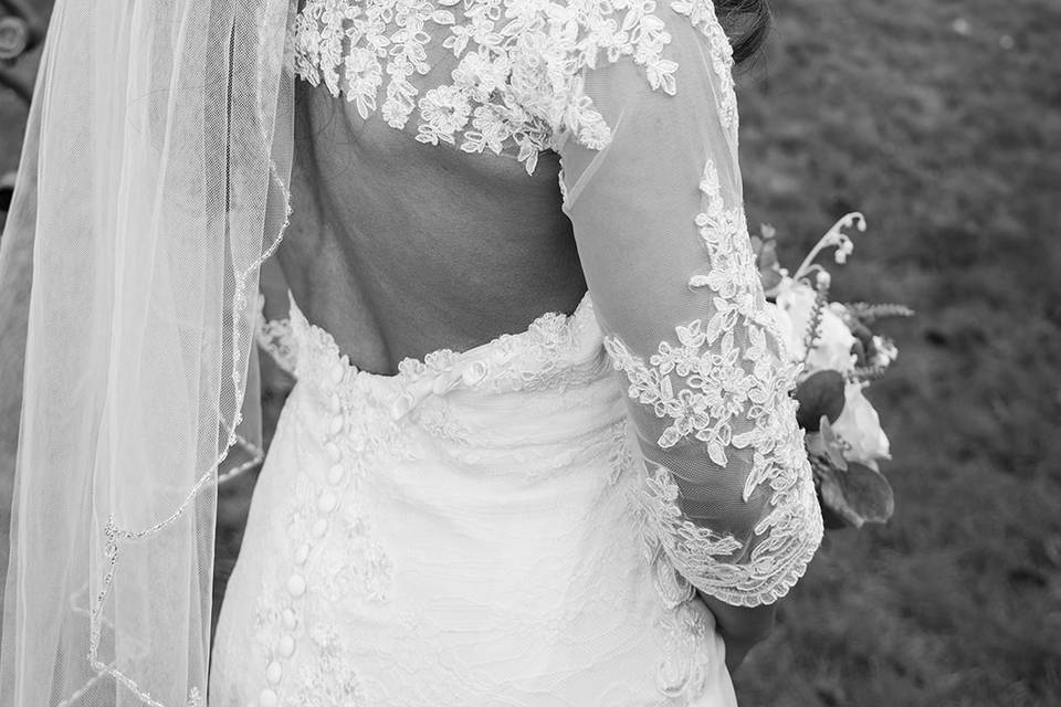B/W Bride Portrait, Surrey