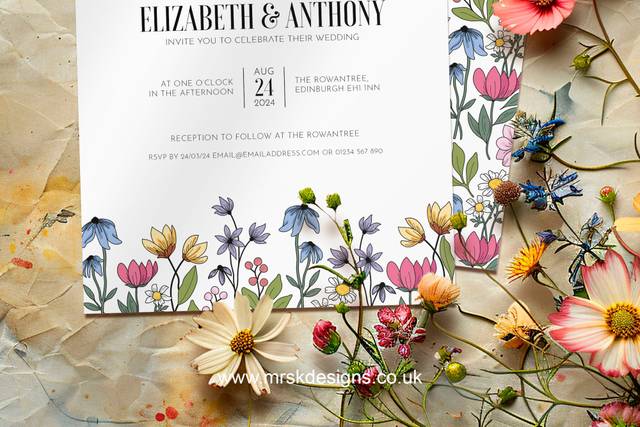 Spring Floral Wedding Invite