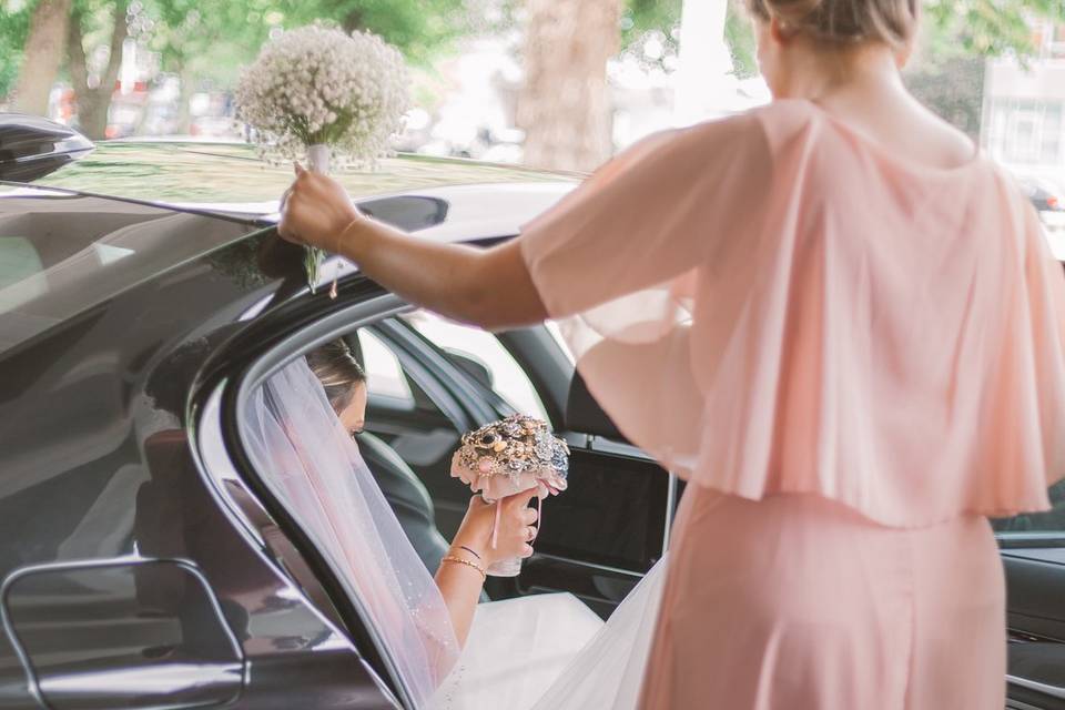 From the wedding car