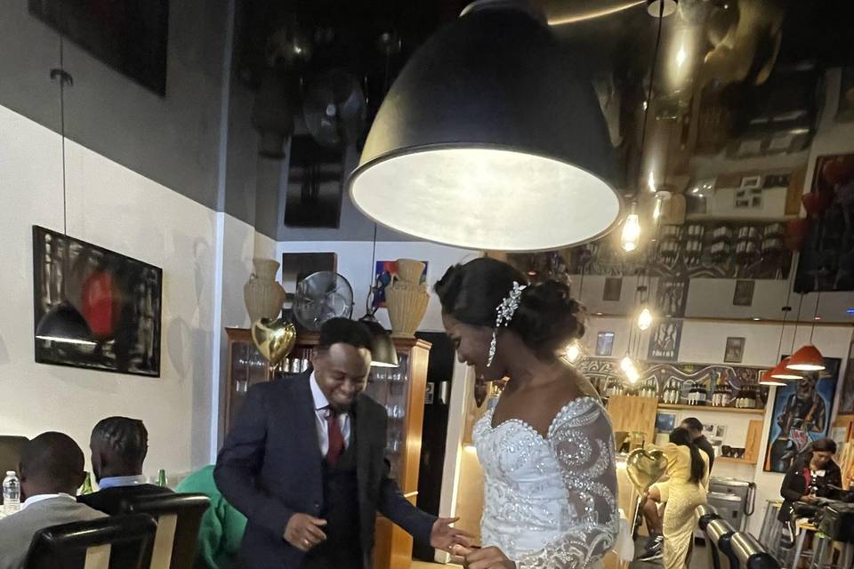 Bride and groom dance