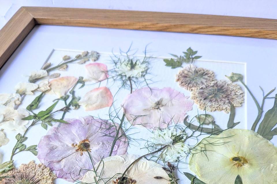 Pressed and preserved bouquet