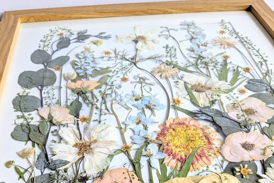Pressed and preserved bouquet