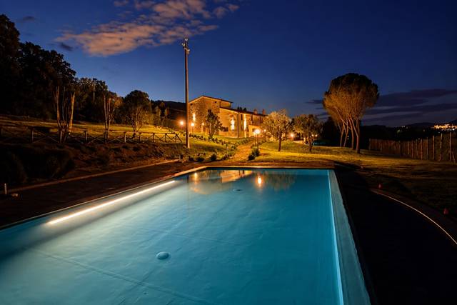 Night-time poolside