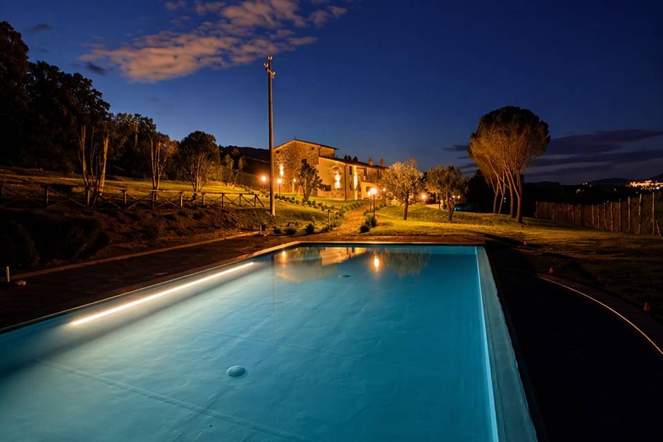Night-time poolside