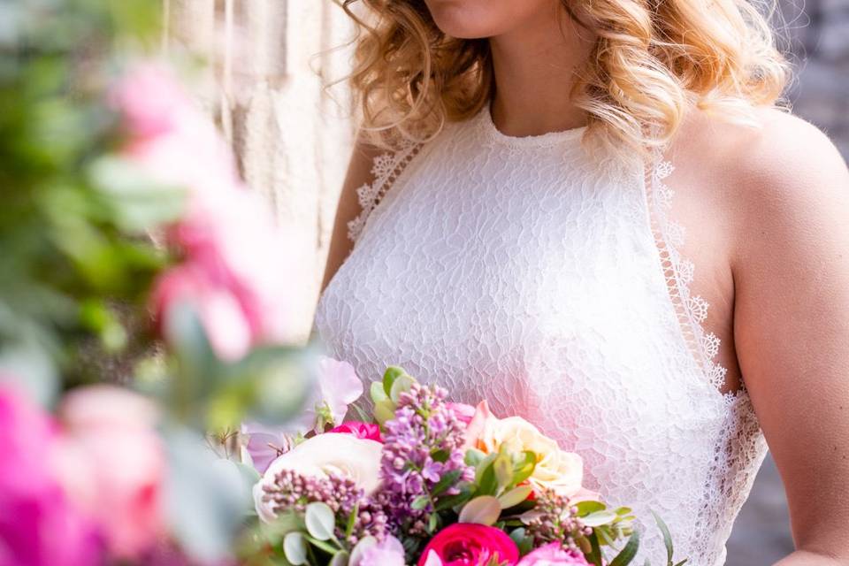 Bride holding a bouquet