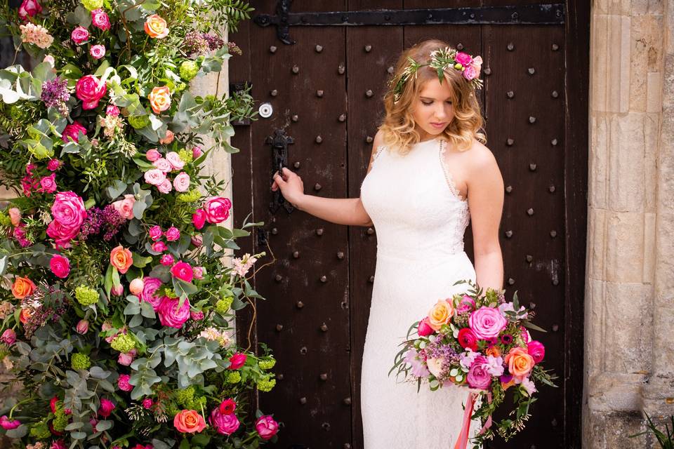 The bride on her wedding day