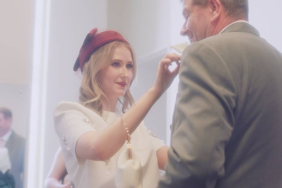 A bride and her father