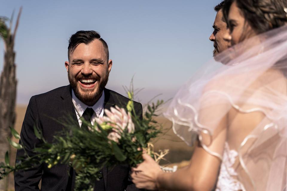 A happy groom